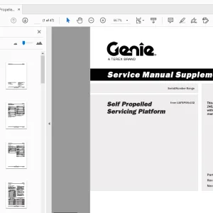 Genie Self Propelled Servicing Platform Service Manual (Supplement) - PDF