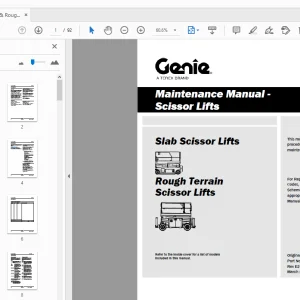 Genie Slab & Rough Terrain Scissor Lifts Maintenance Manual - PDF