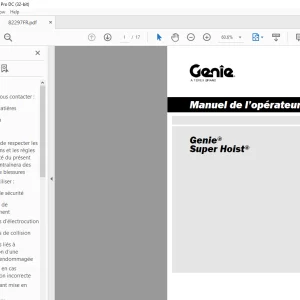 Genie Super Hoist Manuel d'Opération 82297 PDF Download
