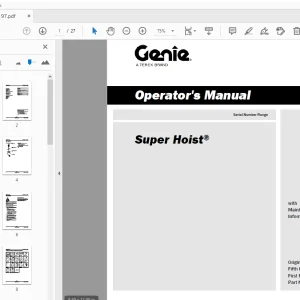 Genie Super Hoist Operator's Manual 1314197 - PDF DOWNLOAD