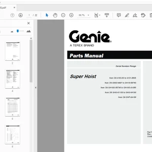 Genie Super Hoist Parts Manual 82298 - PDF DOWNLOAD