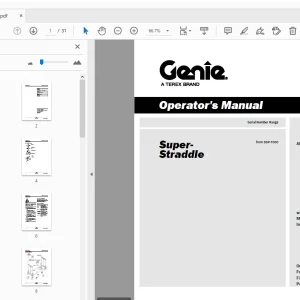 Genie Super Straddle Operator's Manual 1298030 - PDF DOWNLOAD