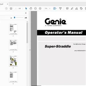 Genie Super Straddle Operator's Manual 133409 - PDF DOWNLOAD