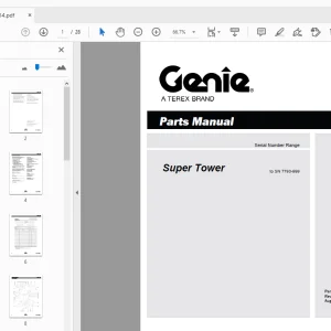 Genie Super Tower Parts Manual 1261914 - PDF DOWNLOAD