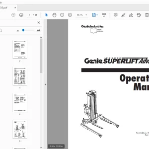 Genie Superlift Advantage Operator's Manual 52035 PDF