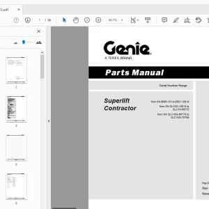 Genie Superlift Contractor Parts Manual 115410 - PDF DOWNLOAD