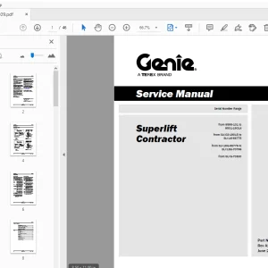 Genie Superlift Contractor Service Manual 115409 - PDF DOWNLOAD