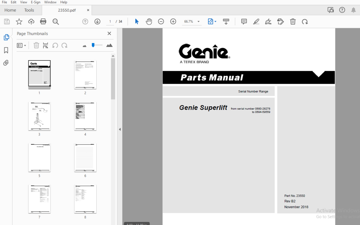 Genie Superlift Parts Manual 23550 - PDF DOWNLOAD - HeyDownloads ...