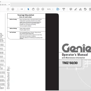 Genie TMZ-50/30 Operator's Manual 114255 - PDF DOWNLOAD