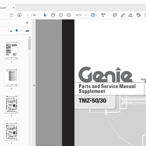 Genie TMZ-50/30 Parts & Service Manual (Supplement) 115052 - PDF DOWNLOAD