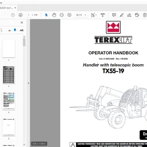 Genie TX55-19 Handler With Telescopic Boom Operator's Manual - PDF