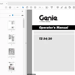Genie TZ-34/20 Operator's Manual 133554 - PDF DOWNLOAD