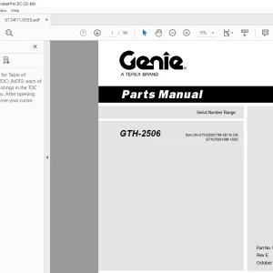 Genie Telehandler GTH-2506 Parts Manual 57.0411.0055