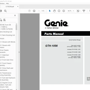 Genie Telehandlers GTH-1056 Parts Manual 1279259 - PDF DOWNLOAD