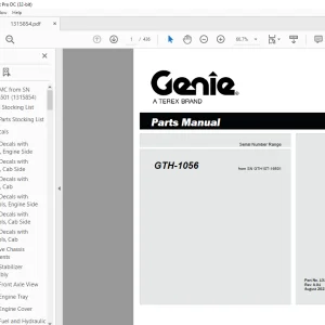 Genie Telehandlers GTH-1056 Parts Manual 1315854 - PDF DOWNLOAD