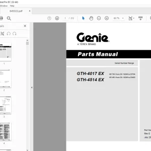 Genie Telehandlers GTH-4017 EX GTH-4514 EX Parts Manual 645022 - PDF