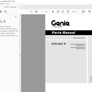 Genie Telehandlers GTH-5021R Parts Manual 57.0411.0053 - PDF DOWNLOAD