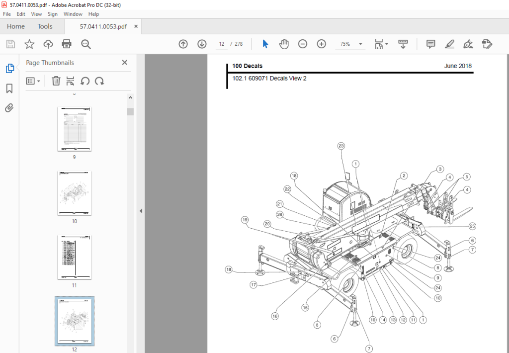 Genie Telehandlers GTH-5021R Parts Manual 57.0411.0053 - PDF DOWNLOAD ...