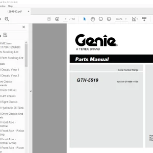 Genie Telehandlers GTH-5519 Parts Manual 1299880 - PDF DOWNLOAD