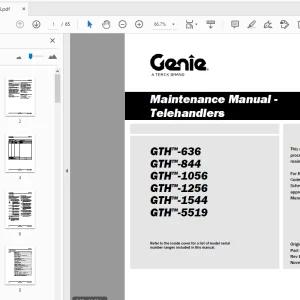 Genie GTH-636 GTH-844 GTH-1056 GTH-1256 GTH-1544 GTH-5519 Maintenance Manual - PDF
