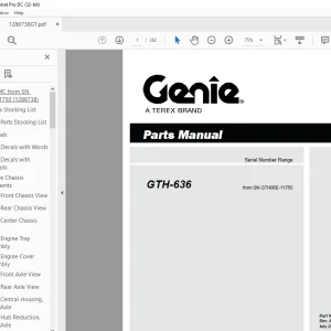 Genie Telehandlers GTH-636 Parts Manual 1286738GT - PDF DOWNLOAD