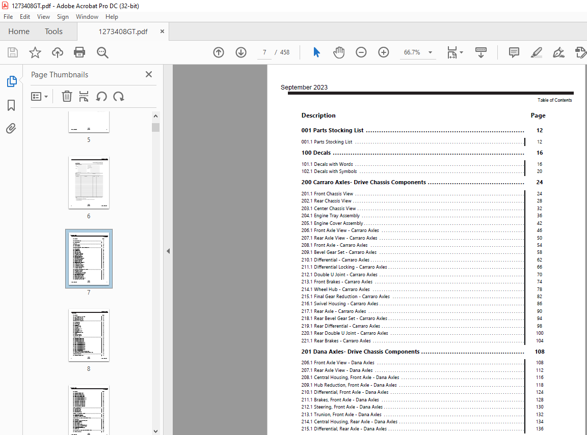 Genie Telehandlers GTH-844 Parts Manual 1273408GT - PDF DOWNLOAD ...