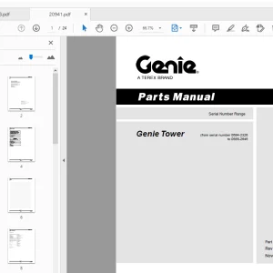 Genie Tower Parts Manual 20941 - PDF DOWNLOAD