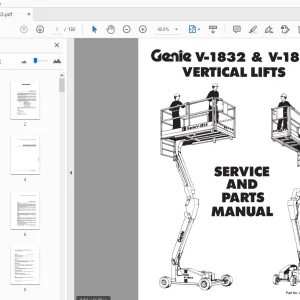 Genie V-1832 & V-1854 Vertical Lifts Service & Parts Manual 25183 - PDF