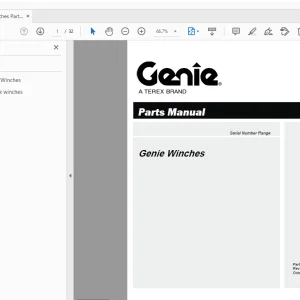 Genie Winches Parts Manual 35503 - PDF DOWNLOAD