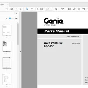 Genie Work Platform 2P/300F Parts Manual 645037 - PDF DOWNLOAD