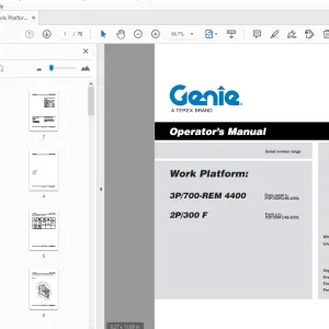 Genie Work Platform:3P/700-REM 4400 2P/300 F Operator's Manual PDF