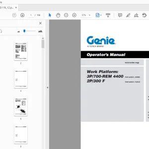 Genie Work Platform3P/700-REM 4400 2P/300 F Operator’s Manual PDF