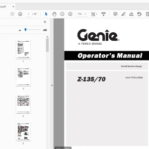 Genie Z-135/70 Operator's Manual 114474 - PDF DOWNLOAD