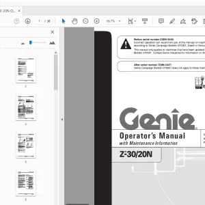 Genie Z-30/20N Operator's Manual 43651 PDF