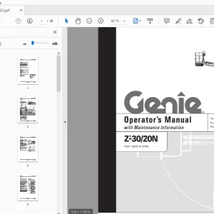 Genie Z-30/20N Operator's Manual 82282 PDF