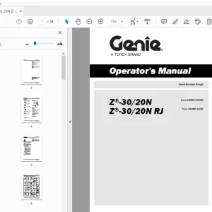 Genie Z-30/20N Z-30/20N RJ Operator's Manual 1297933 - PDF DOWNLOAD