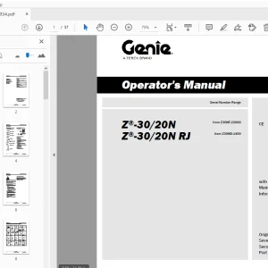 Genie Z-30/20N Z-30/20N RJ Operator's Manual 1297934 - PDF DOWNLOAD