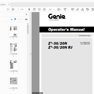 Genie Z-30/20N Z-30/20N RJ Operator's Manual 1319006 - PDF DOWNLOAD