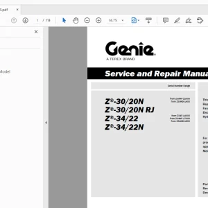 Genie Z-30/20N Z-30/20N RJ Z-34/22 Z-34/22N Service & Repair Manual - PDF