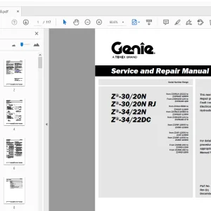 Genie Z-30/20N Z-30/20N RJ Z-34/22N Z-34/22DC Service & Repair Manual - PDF