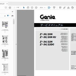 Genie Z-30/20N Z-30/20N RJ Z-34/22N Z-34/22DC サービスマニュアル 1268498 - PDF