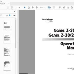 Genie Z-30/20/20HD Operator's Manual 19052 - PDF DOWNLOAD