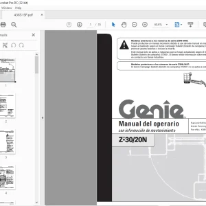 Genie Z-3020N Manual del operario - PDF DOWNLOAD (Spanish)