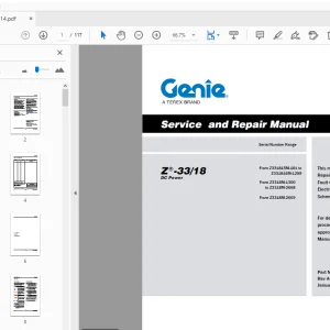 Genie Z-33/18 DC Power Service & Repair Manual 1268514 - PDF DOWNLOAD