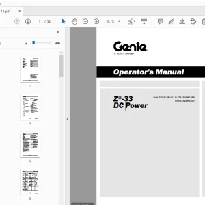 Genie Z-33 DC Power Operator's Manual 1257143 - PDF DOWNLOAD
