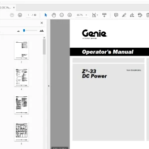 Genie Z-33 DC Power Operator's Manual 1287493 - PDF DOWNLOAD