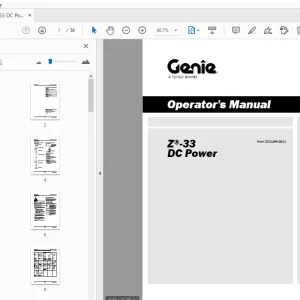 Genie Z-33 DC Power Operator's Manual 1314290 - PDF DOWNLOAD