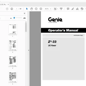 Genie Z-33 DC Power Operator's Manual 1315872 - PDF DOWNLOAD