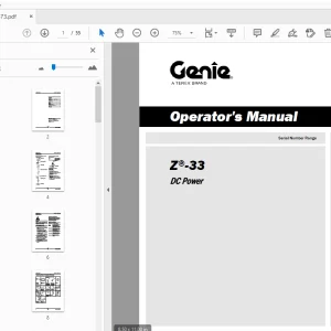 Genie Z-33 DC Power Operator's Manual 1315873 - PDF DOWNLOAD