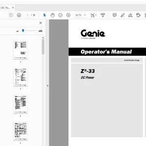 Genie Z-33 DC Power Operator's Manual - PDF DOWNLOAD